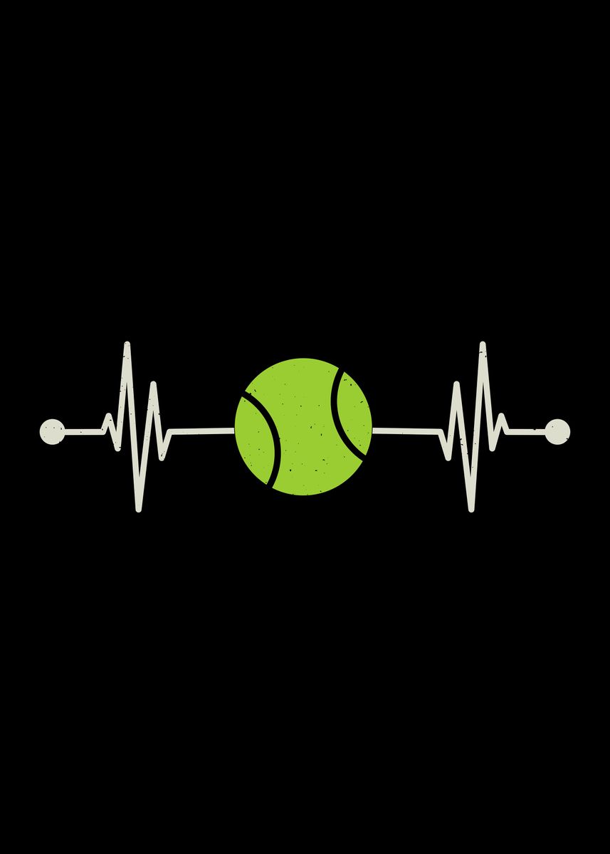 'Heartbeat Tennis' Poster, picture, metal print, paint by Visualz ...