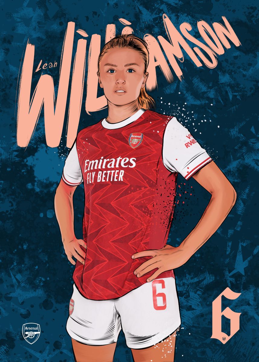 PRINT Leah Williamson Arsenal Shirt Drawing Art Print -   Israel