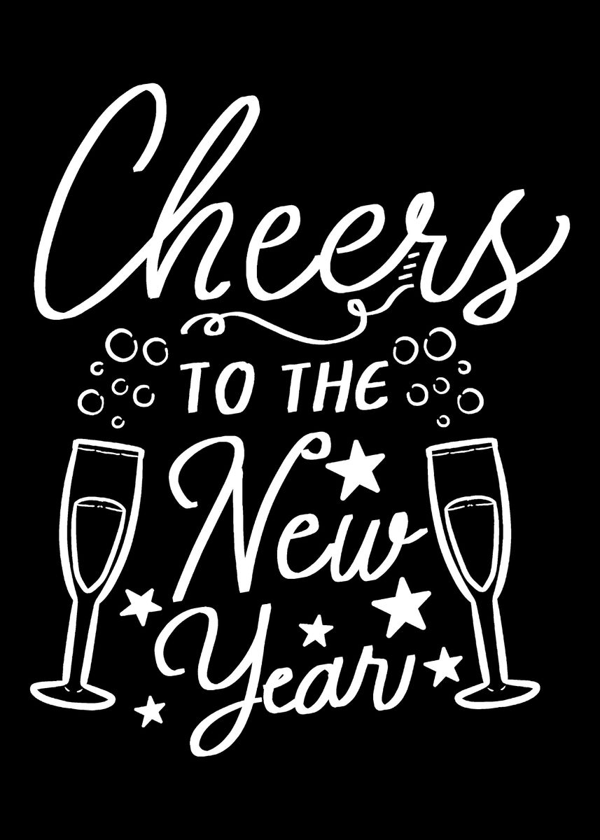 'Cheers To New Year Holiday' Poster, picture, metal print, paint by ...