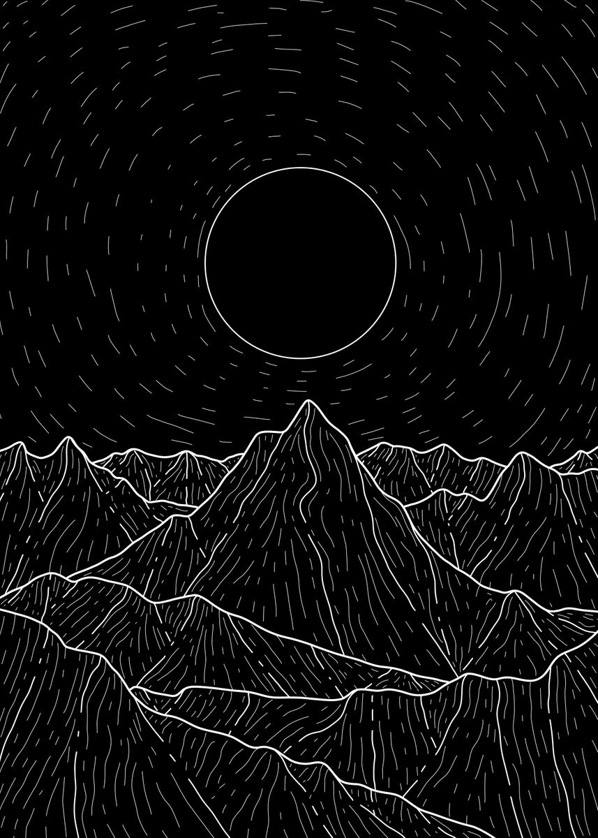 'A dark mountain view' Poster by Steve Wade | Displate