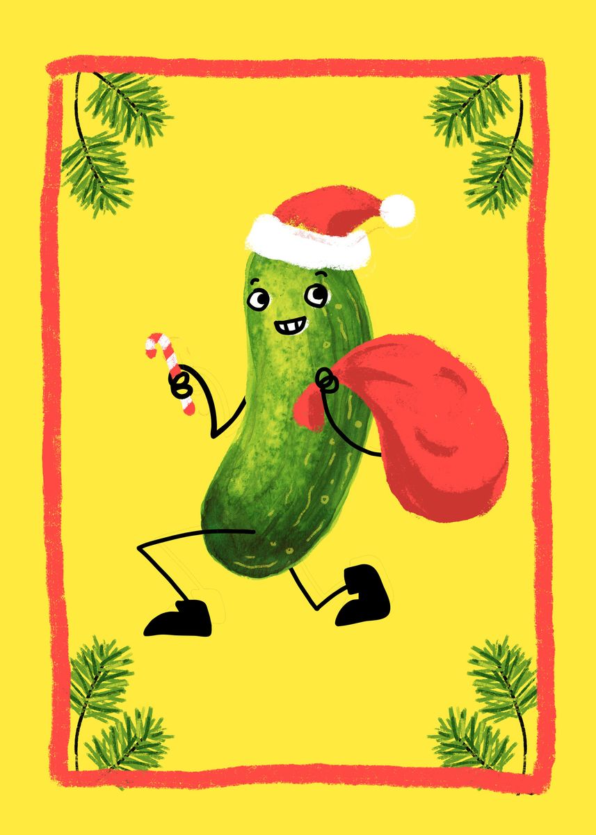 'Christmas Pickle ' Poster by littleclyde illustration Displate