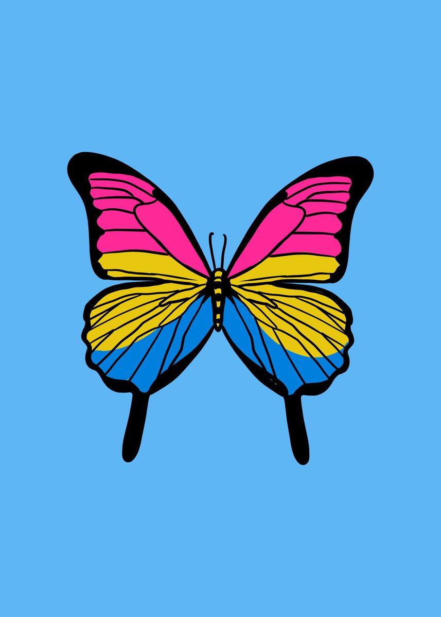 'Butterfly Pansexual Pride' Poster by queerappear | Displate