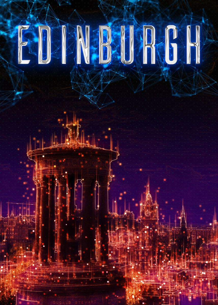&lsquo;Edinburgh&rsquo; Poster, picture, metal print, paint by Petra Rommelfanger