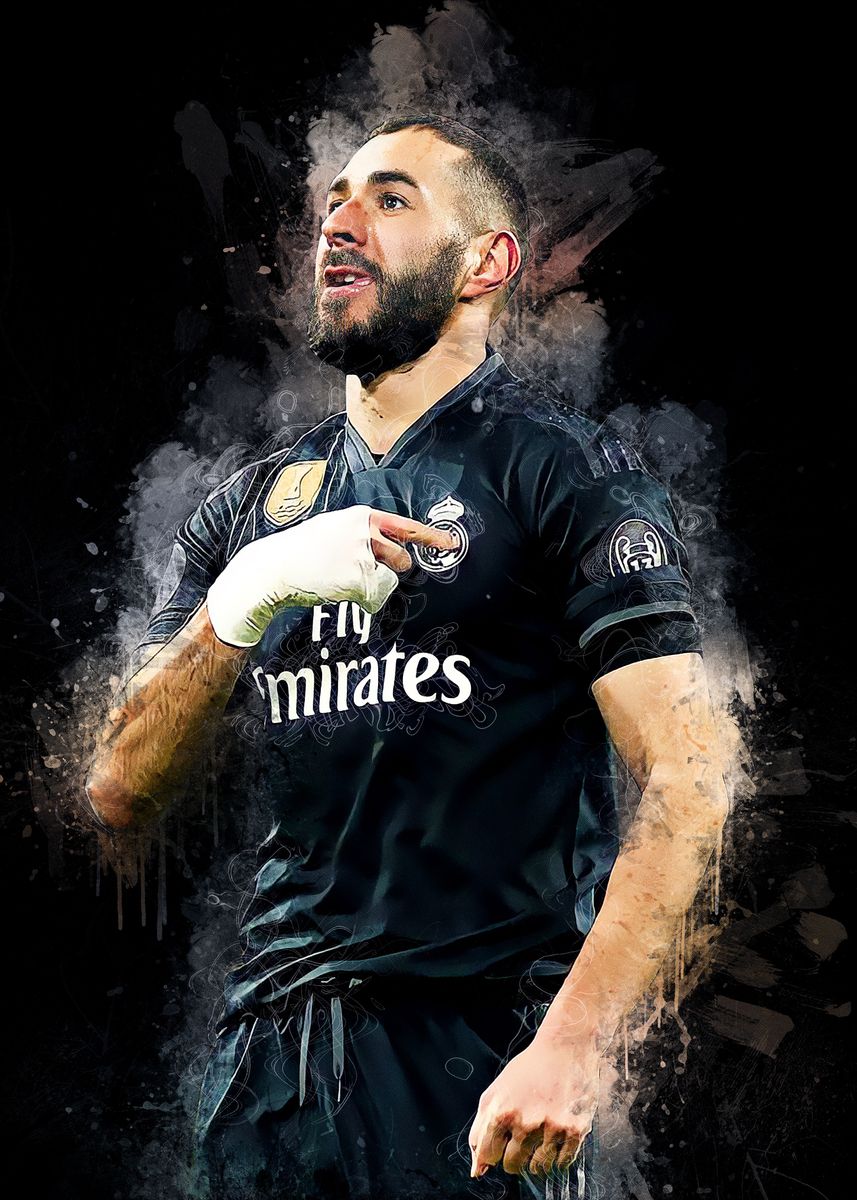 'Benzema ' Poster, picture, metal print, paint by San Creative | Displate