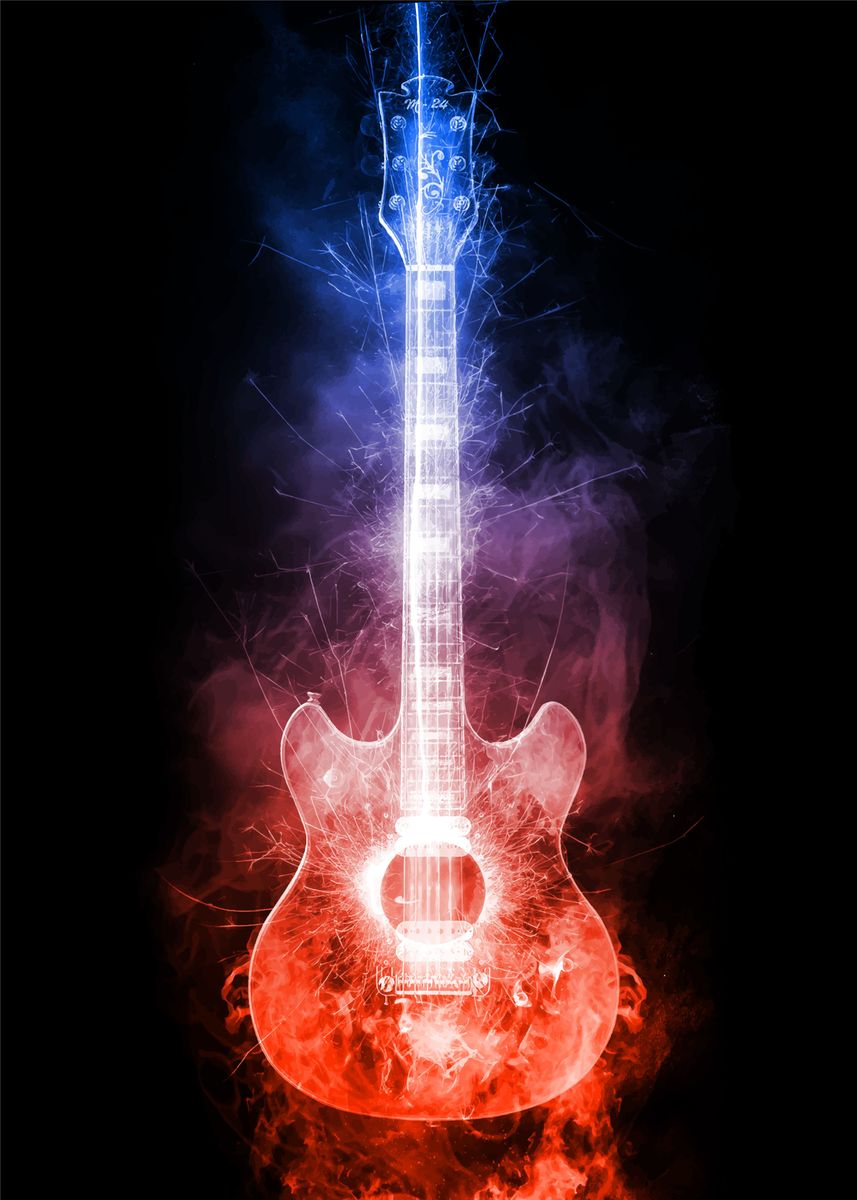 'guitar music' Poster by japan | Displate