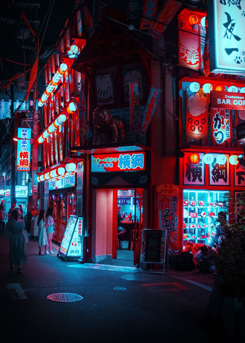 'Cyber shop in Osaka' Poster, picture, metal print, paint by Benoit ...