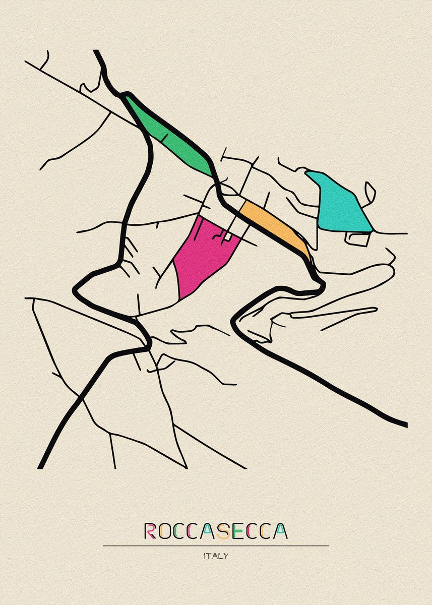 'Roccasecca Map' Poster by Deniz A. Displate