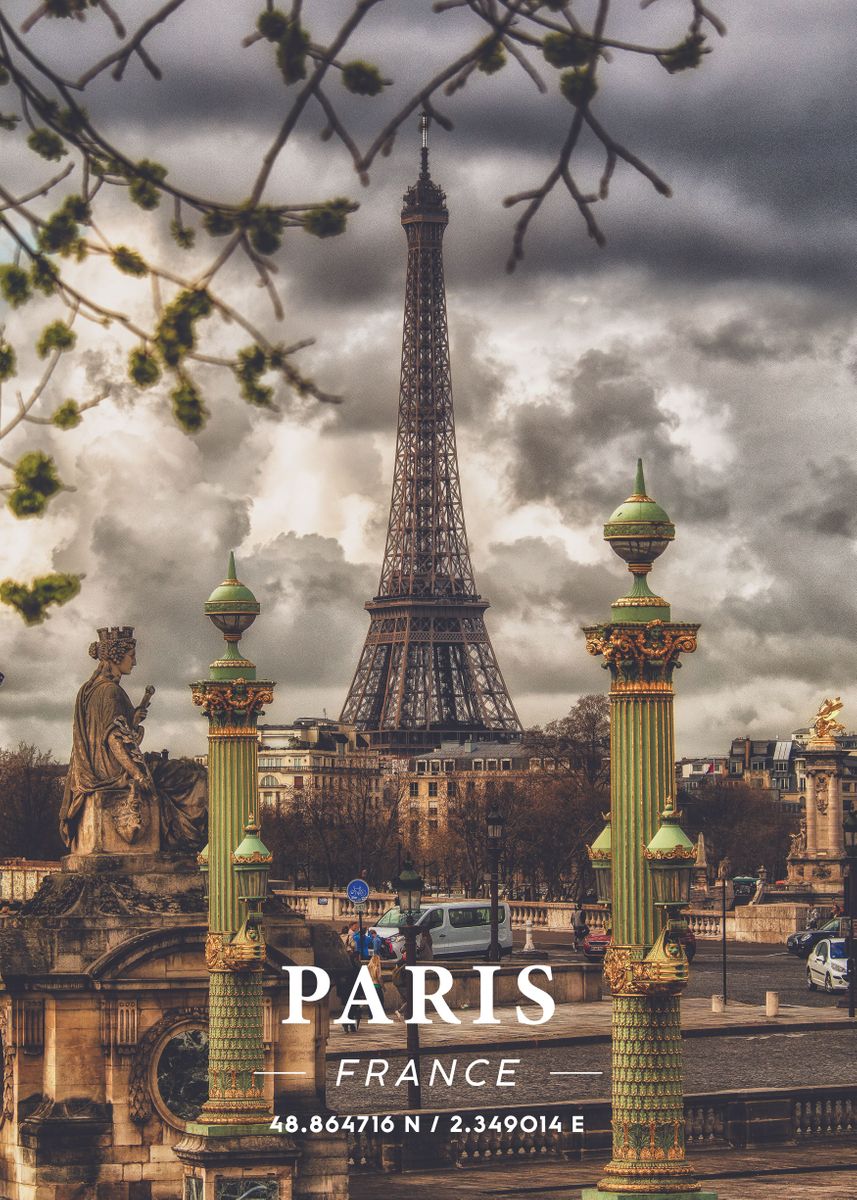 'Paris Coordinate Art' Poster by Lea Etienne | Displate