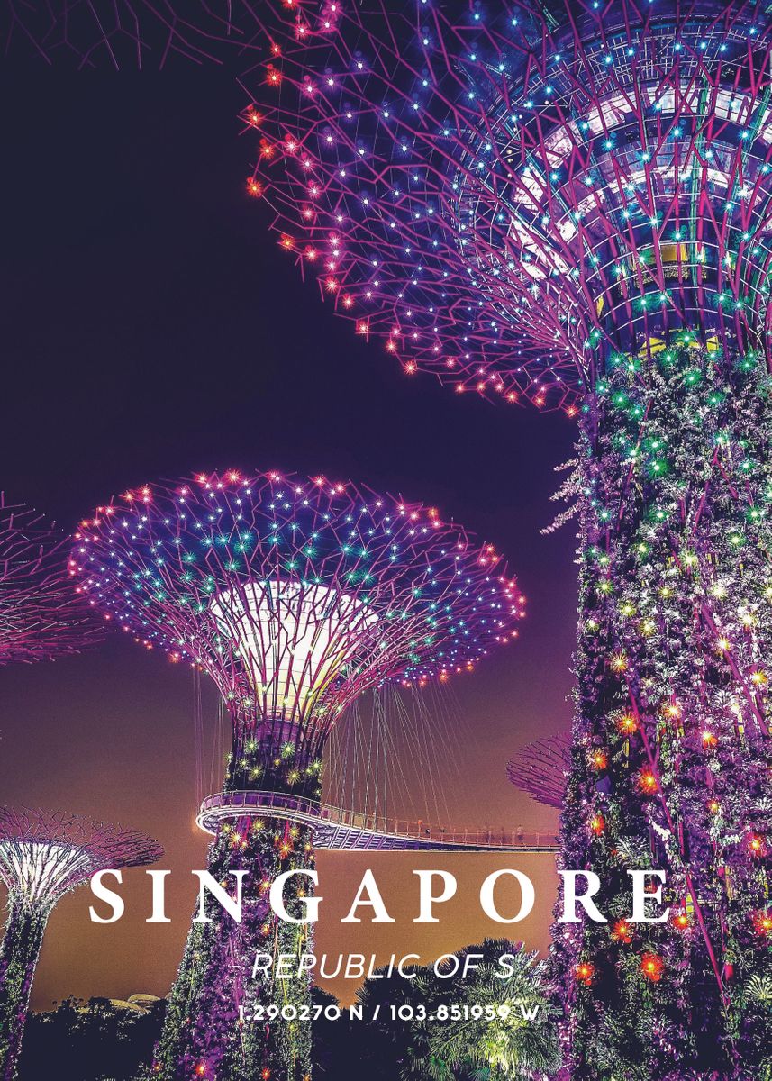 'Singapore Coordinate Art' Poster by Lea Etienne | Displate