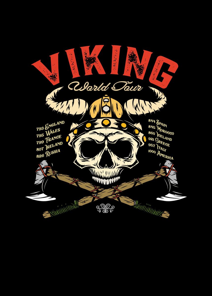 'Viking World Tour' Poster, picture, metal print, paint by ...