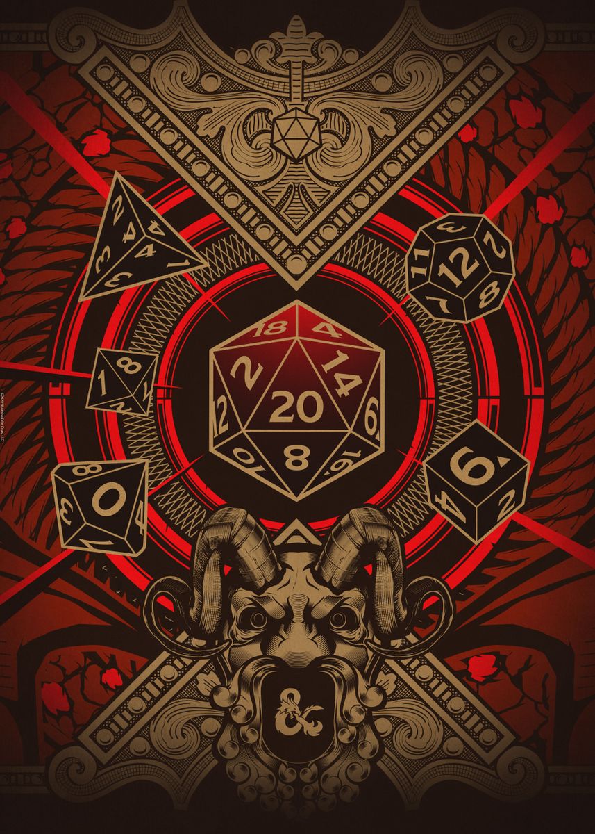 'Dice Set Red' Poster, picture, metal print, paint by Dungeons and ...