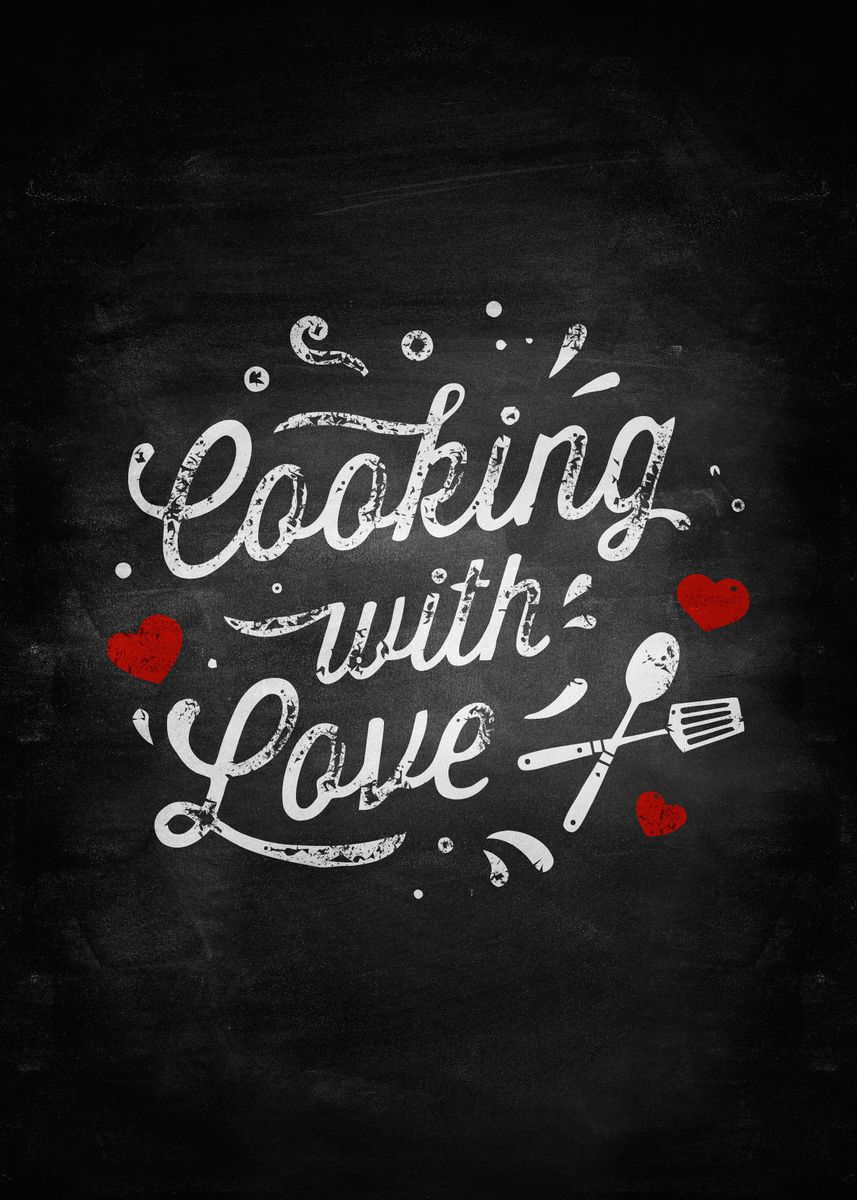 'cooking With Love' Poster, Picture, Metal Print, Paint By Bruno Macedo 