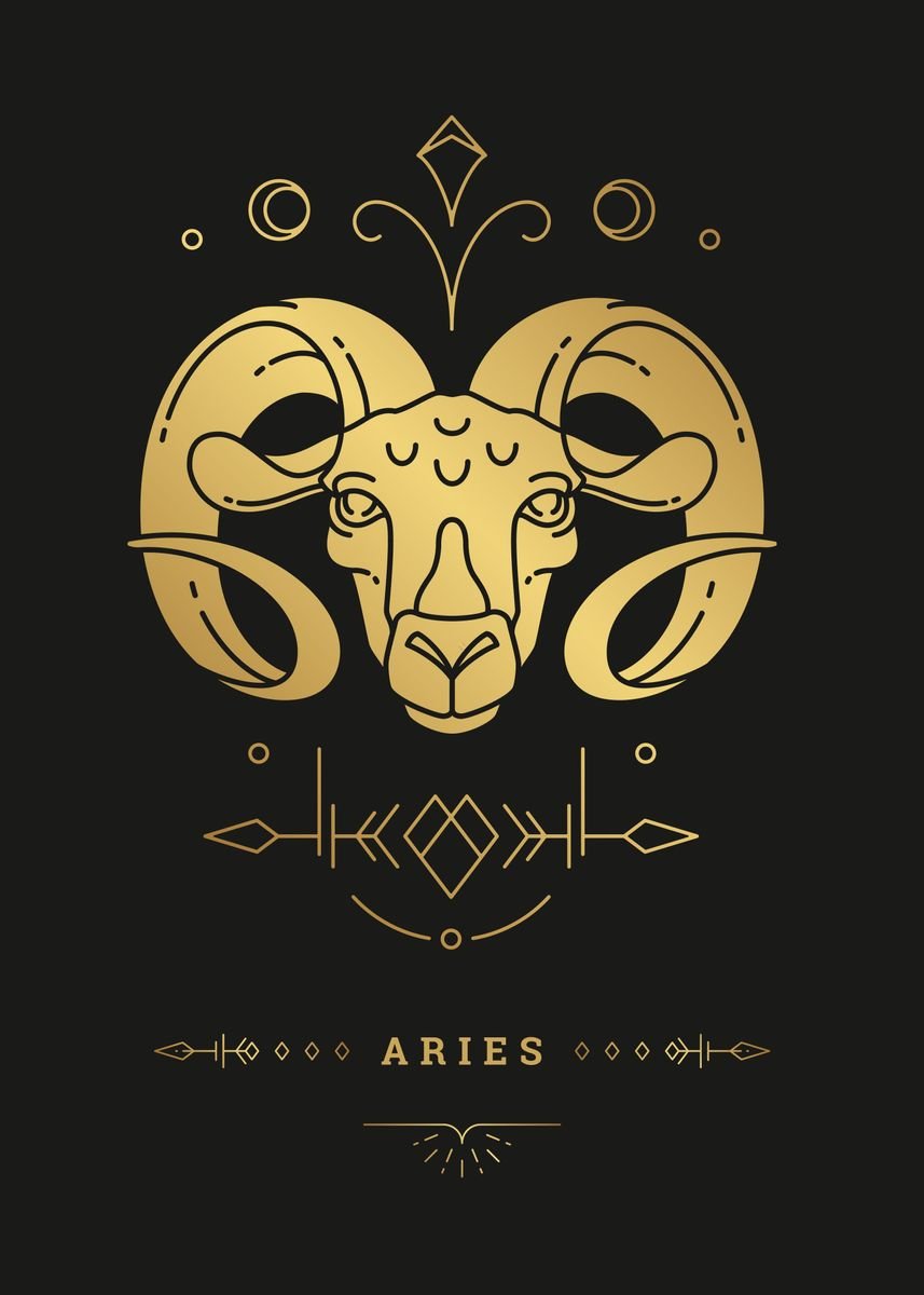 'Aries Zodiac Sign' Poster by Five Senses Art | Displate