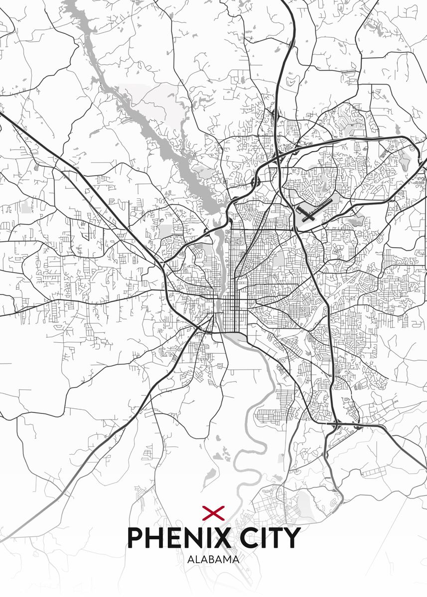 'Phenix City AL' Poster by IMR Designs Displate