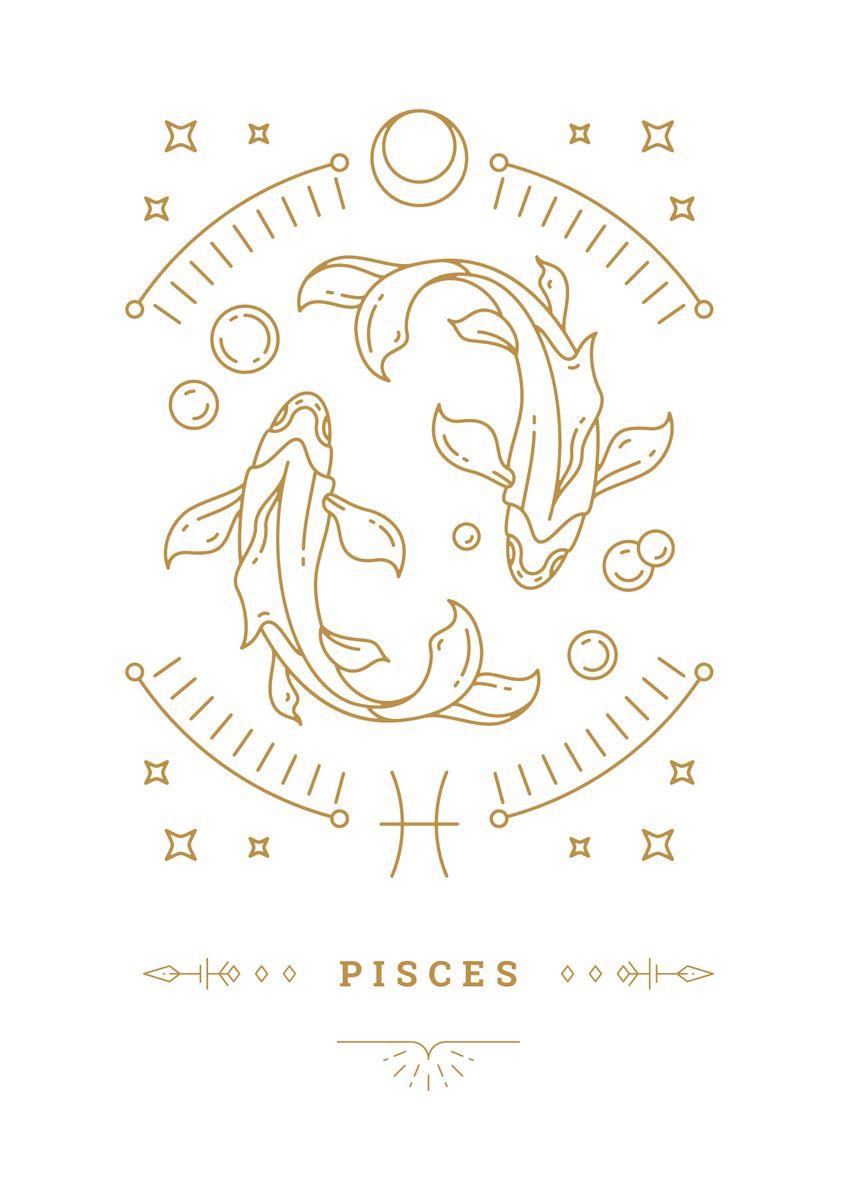 'Pisces Zodiac Sign' Poster by Five Senses Art | Displate