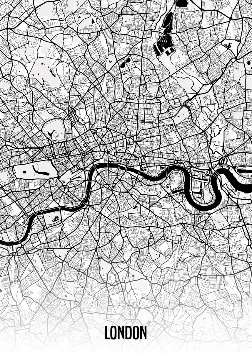 'London map' Poster by Stefano Lunghi | Displate