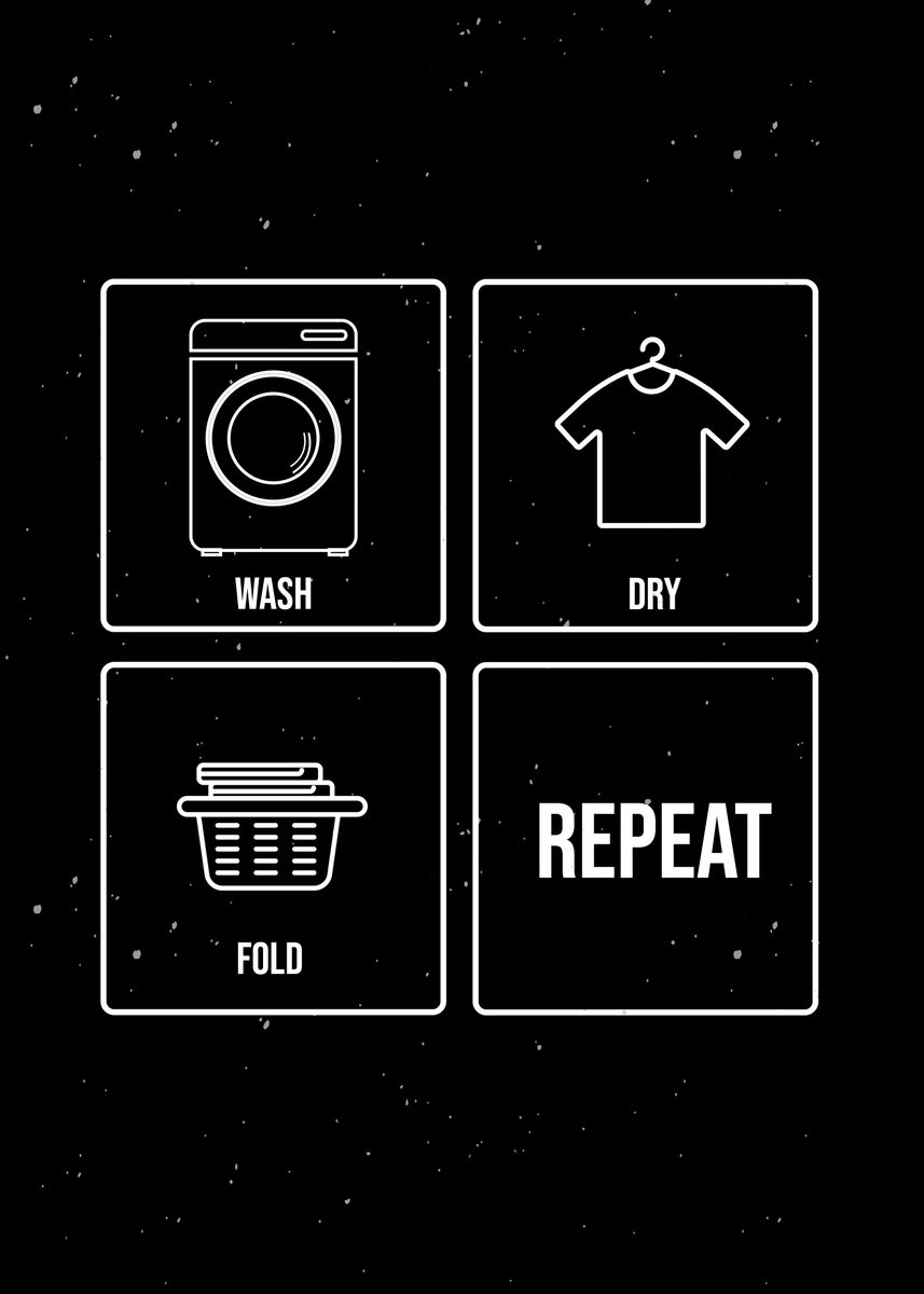'Funny Laundry Schedule ' Poster, picture, metal print, paint by ...