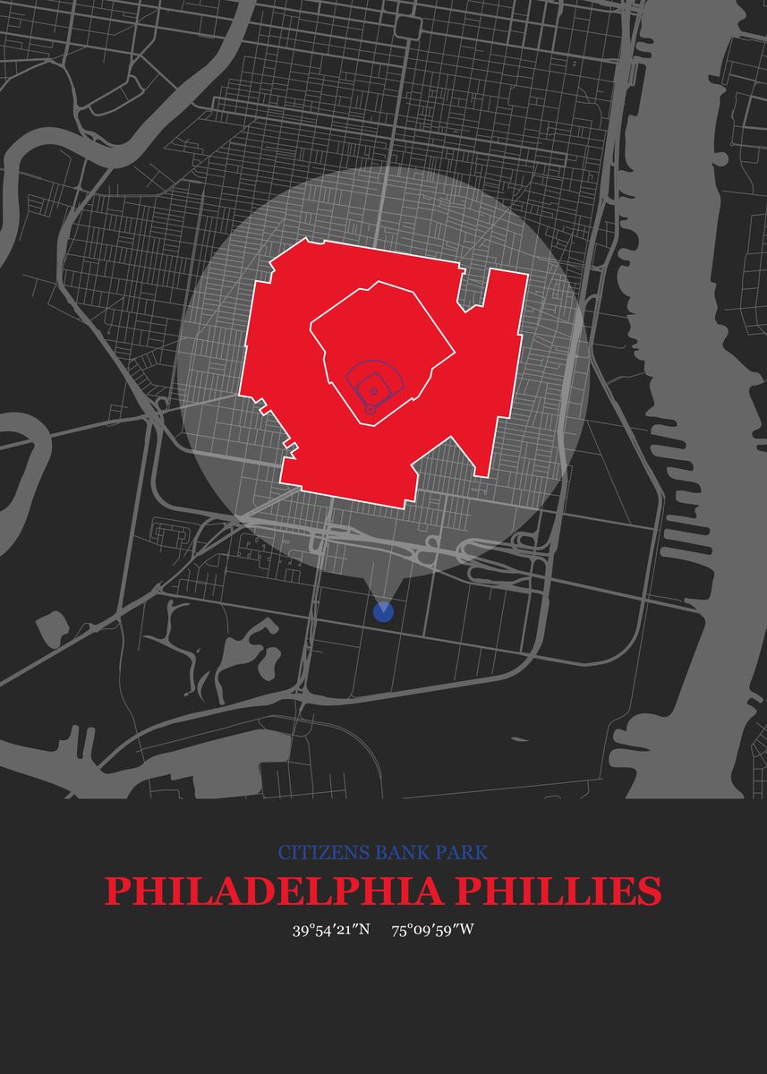 Citizens Bank Park Map Art by City Prints