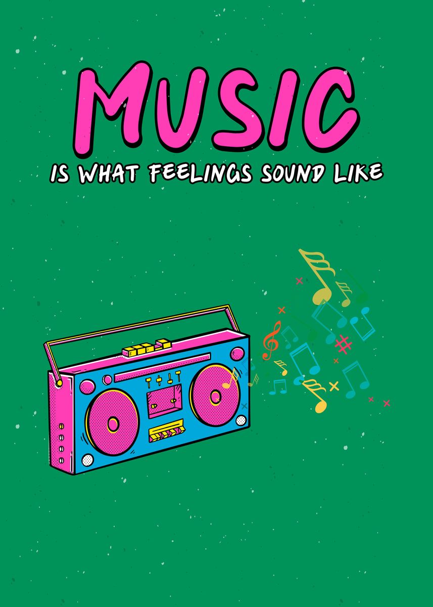 'Retro Music Wall Art' Poster by Decoratier Qwerdenker Displate