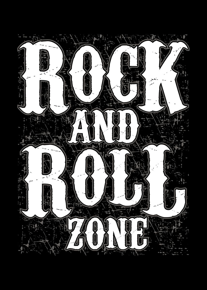 'Rock And Roll Typography' Poster by Foxxy Merch | Displate