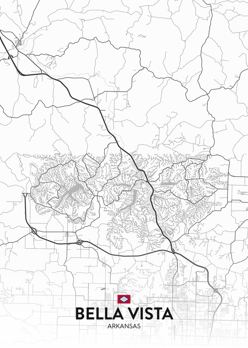 'Bella Vista AR' Poster, picture, metal print, paint by IMR Designs Displate