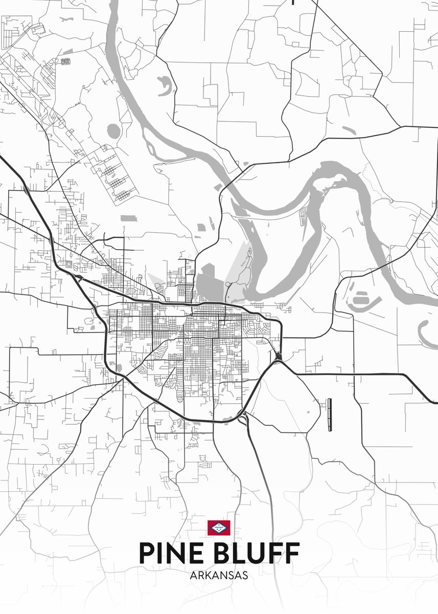 'Pine Bluff AR' Poster by IMR Designs Displate