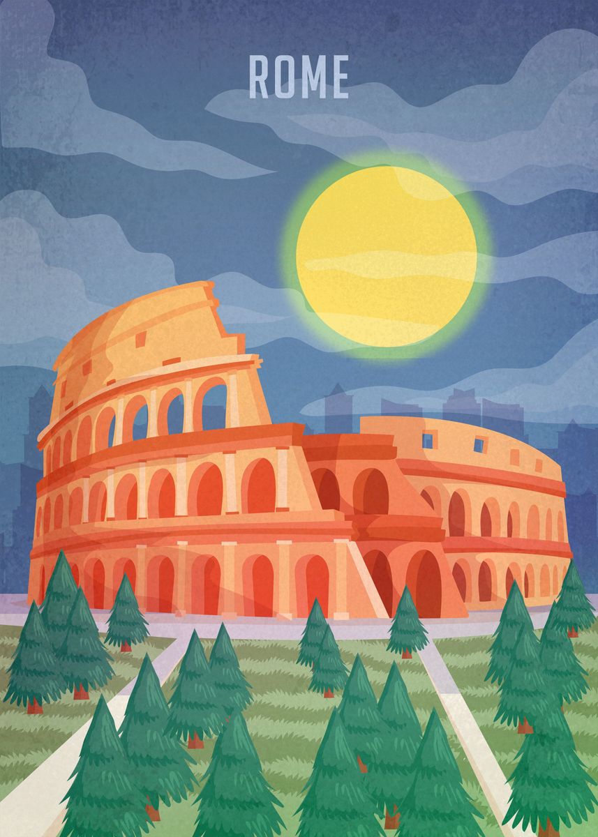 'Colosseum in Rome' Poster by Kunyah | Displate