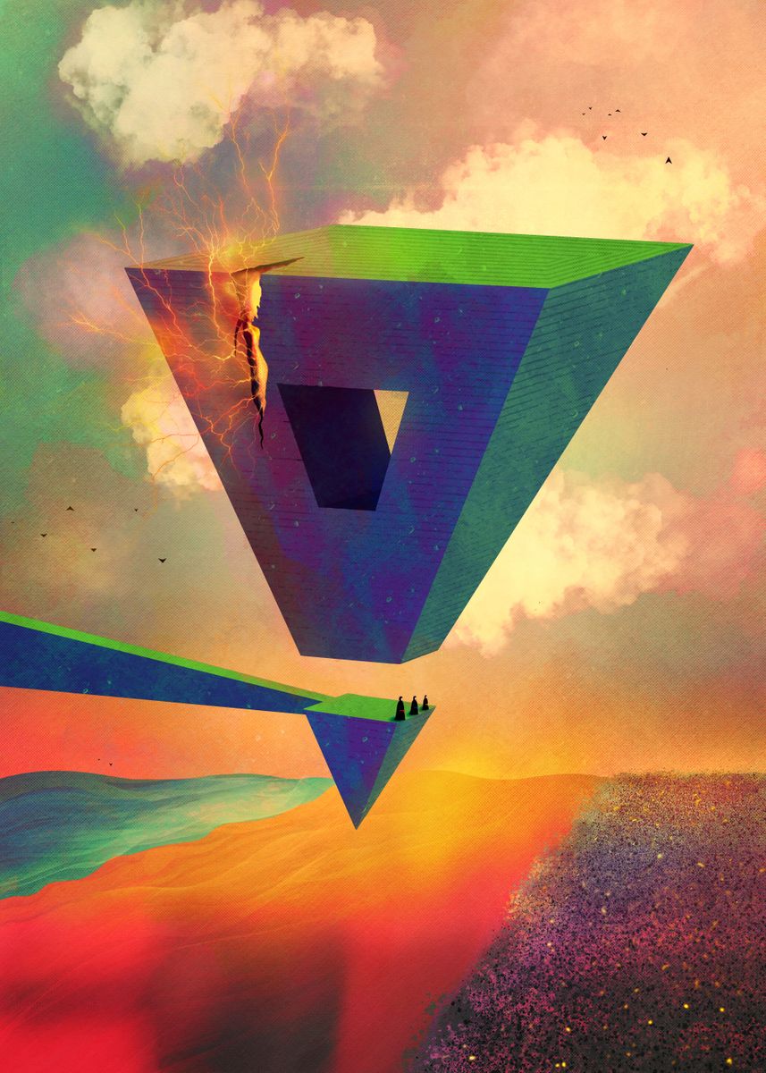 'Tetrahedron Public Address' Poster, picture, metal print, paint by