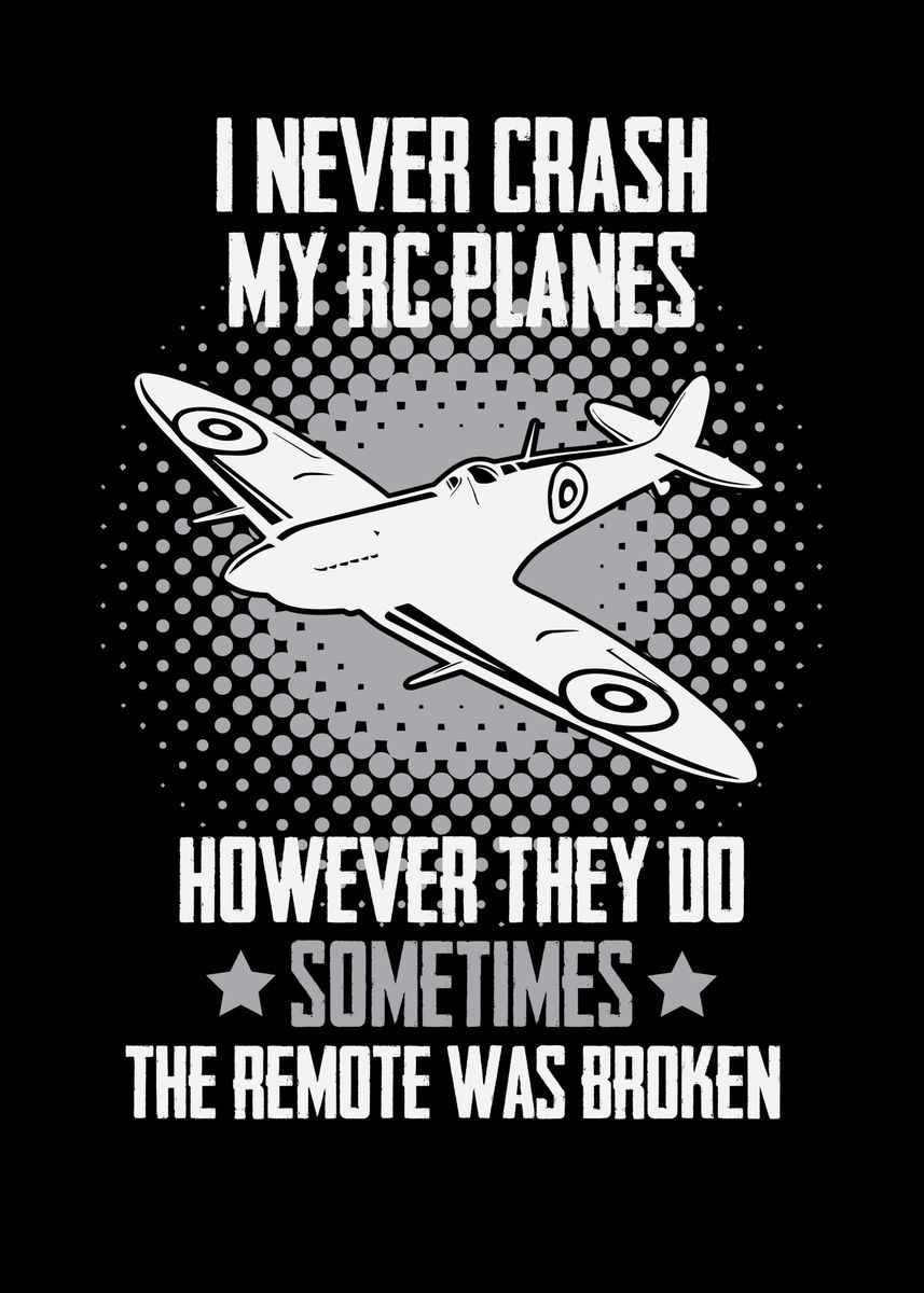 'RC Airplane Funny Gift' Poster, picture, metal print, paint by ...