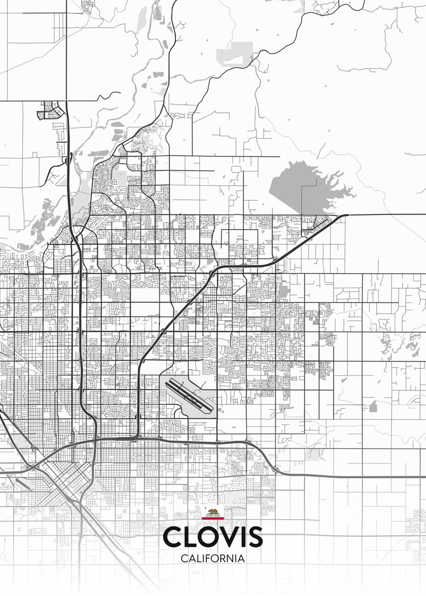 'Clovis CA' Poster, picture, metal print, paint by IMR Designs Displate