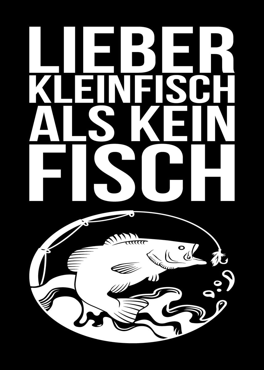 'Lustige Angler und Fischer' Poster, picture, metal print, paint by