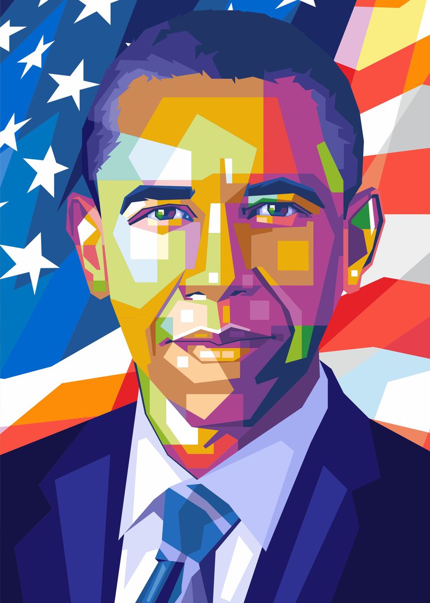 'Barack Obama' Poster, picture, metal print, paint by Wpap Artist ...