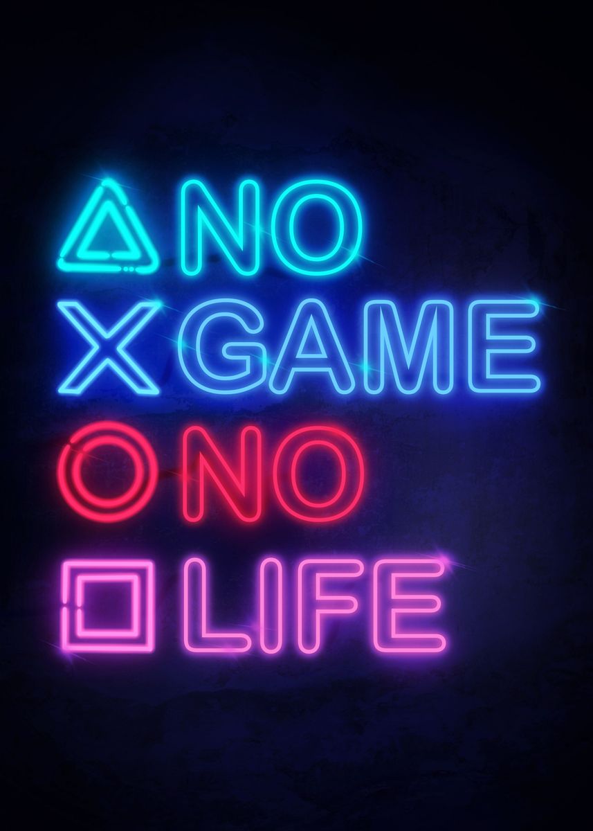 'No game no life neon glow' Poster, picture, metal print, paint by ...