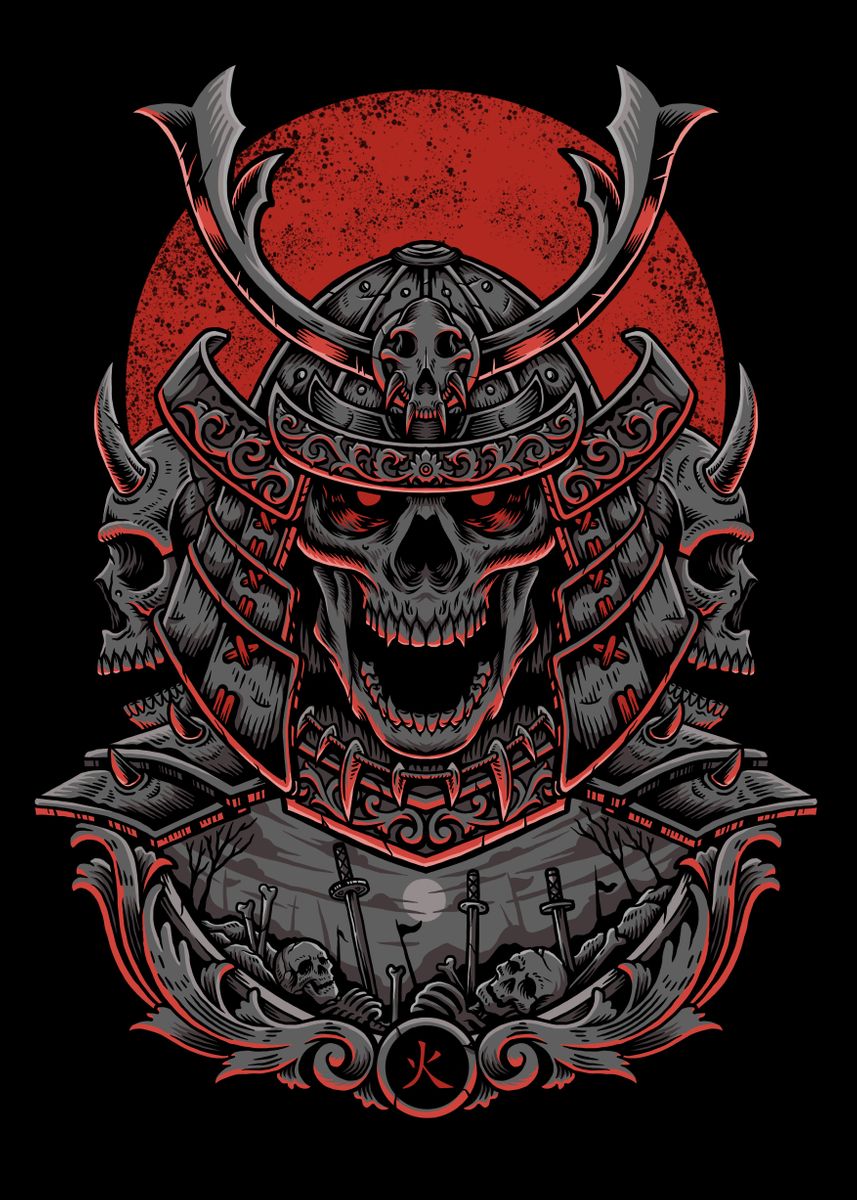 'Samurai Skull War' Poster by Iwan Must | Displate