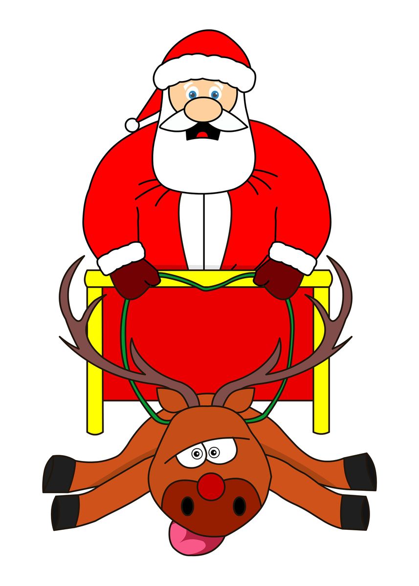 Poor santa reindeer&#39; Poster by HomeStead Digital | Displate