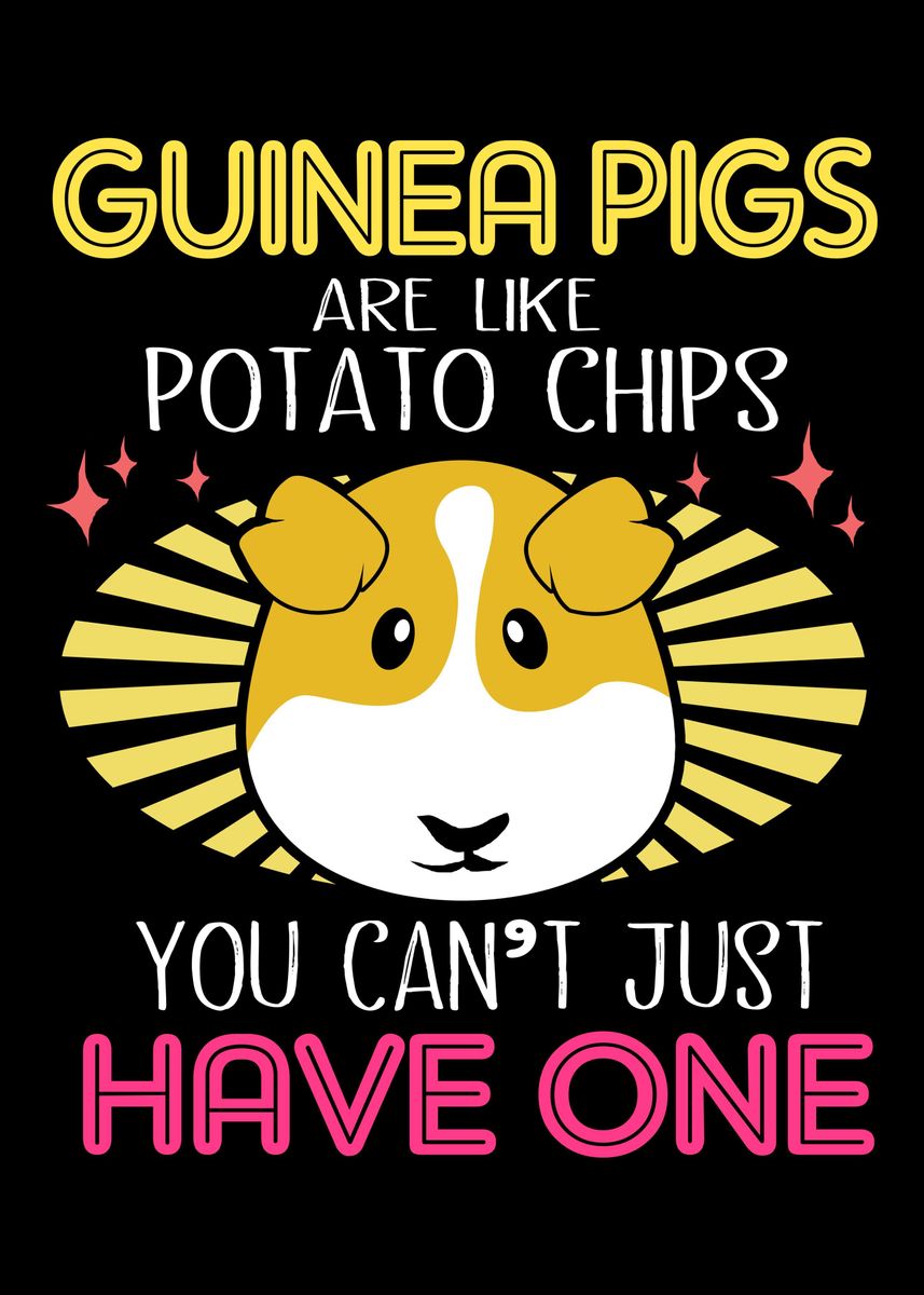 'Guinea Pig Potato Chip' Poster, picture, metal print, paint by ...