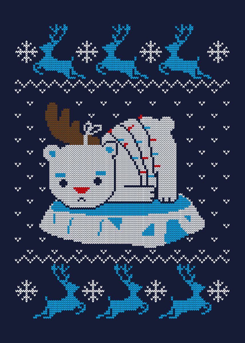 'Sad Reindeer Bear' Poster by Sara Gaiaudi | Displate