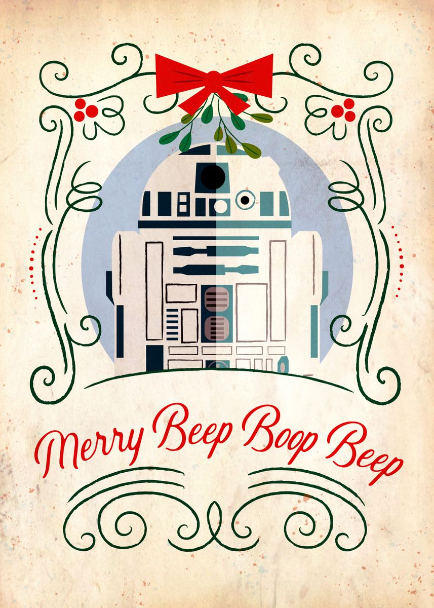 'Merry Beep Boop' Poster by Star Wars   | Displate
