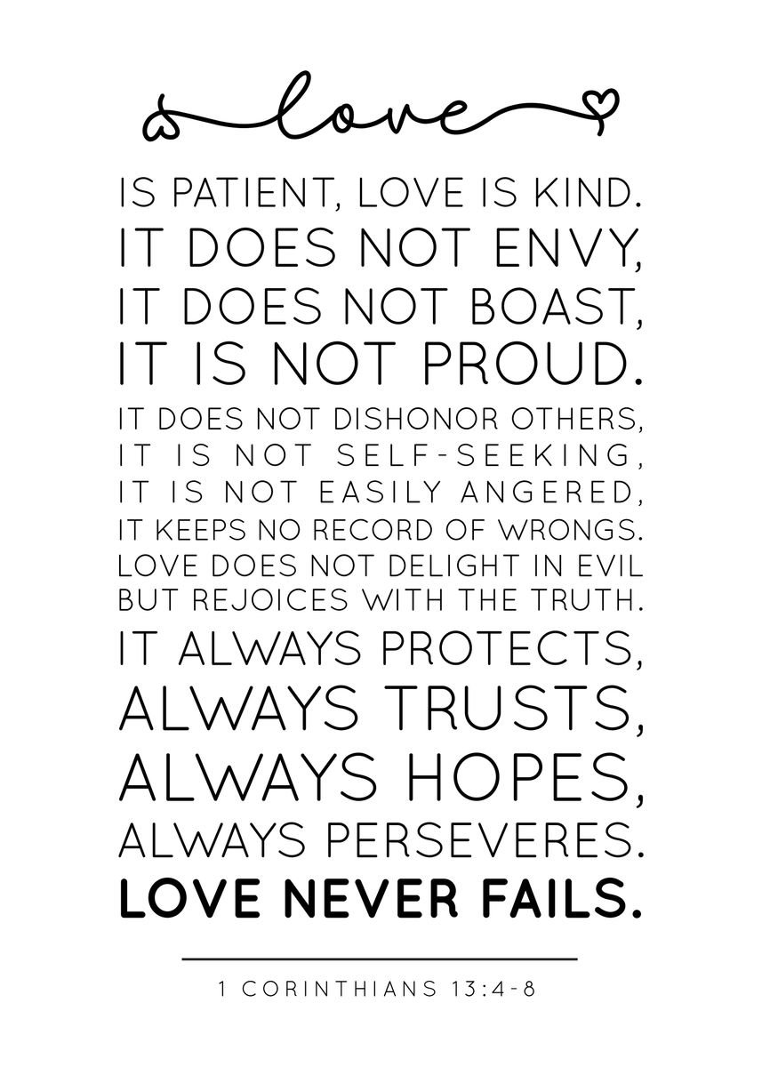 'Love Never Fails' Poster, picture, metal print, paint by TheBlackCat ...