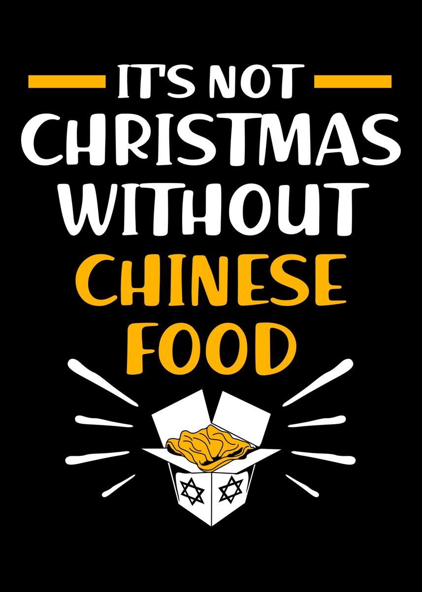 ‘Christmas Chinese Food’ Poster, picture, metal print, paint by