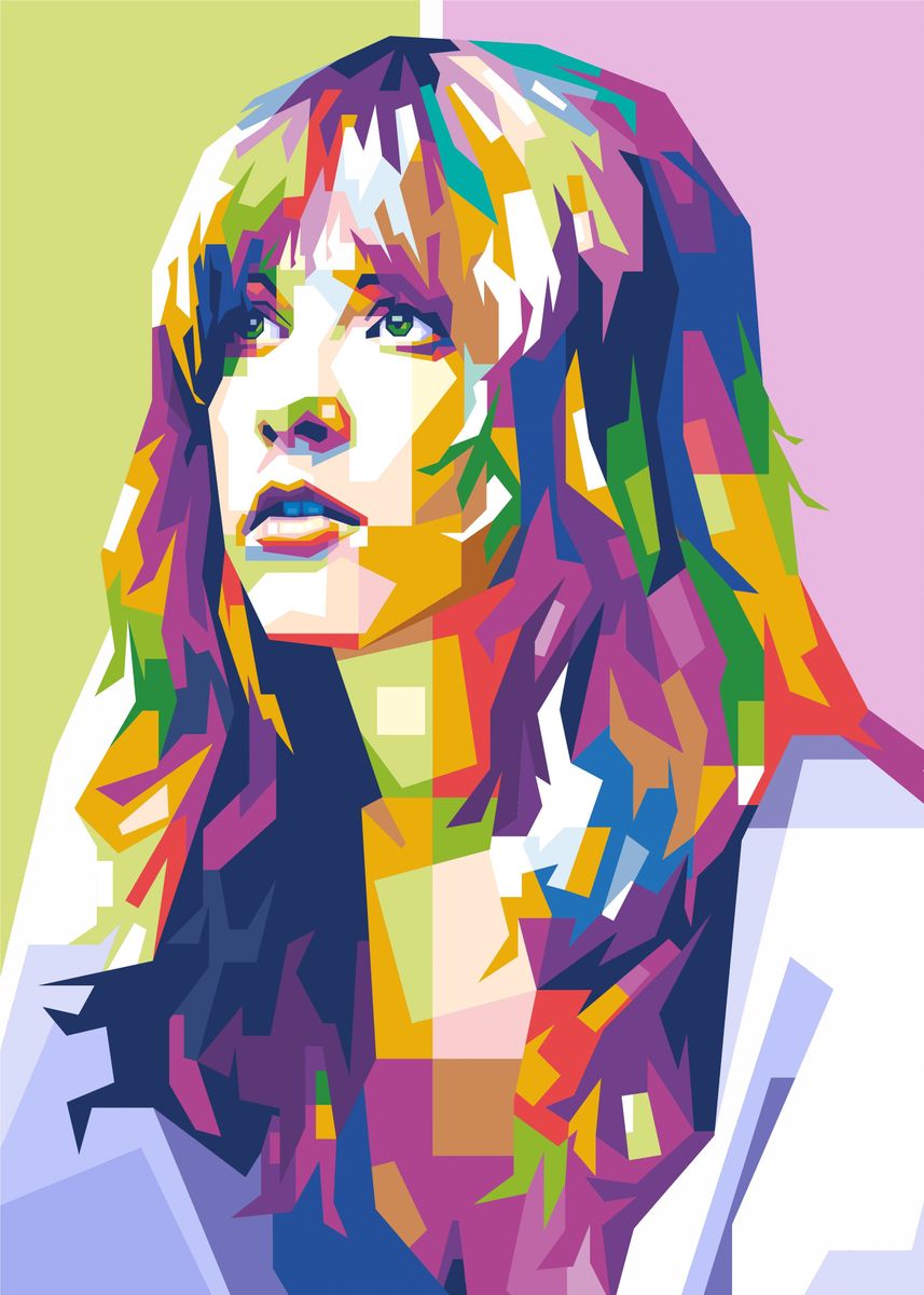 Stevie Nicks Poster Picture Metal Print Paint By Wpap Artist