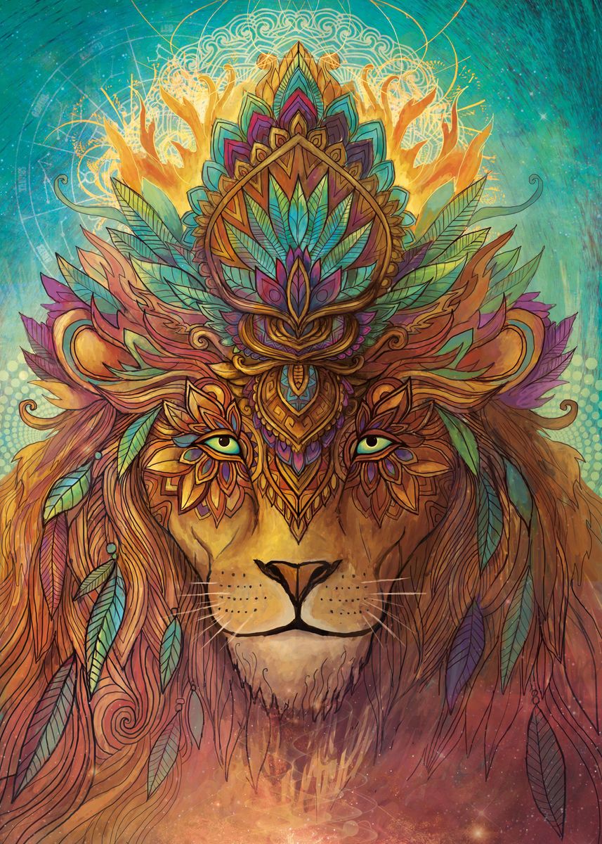 'Lion Spirit' Poster, picture, metal print, paint by Lance Schmale ...