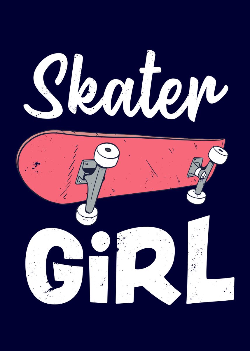 'Skater Girl Skateboarding' Poster by Philip Anders | Displate