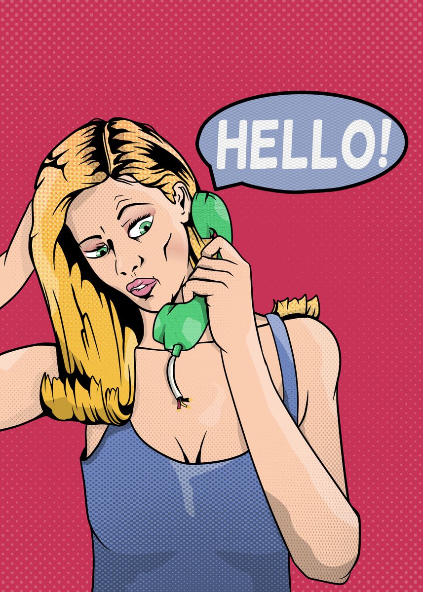 'Retro Phone Call' Poster, picture, metal print, paint by mailbox disco ...