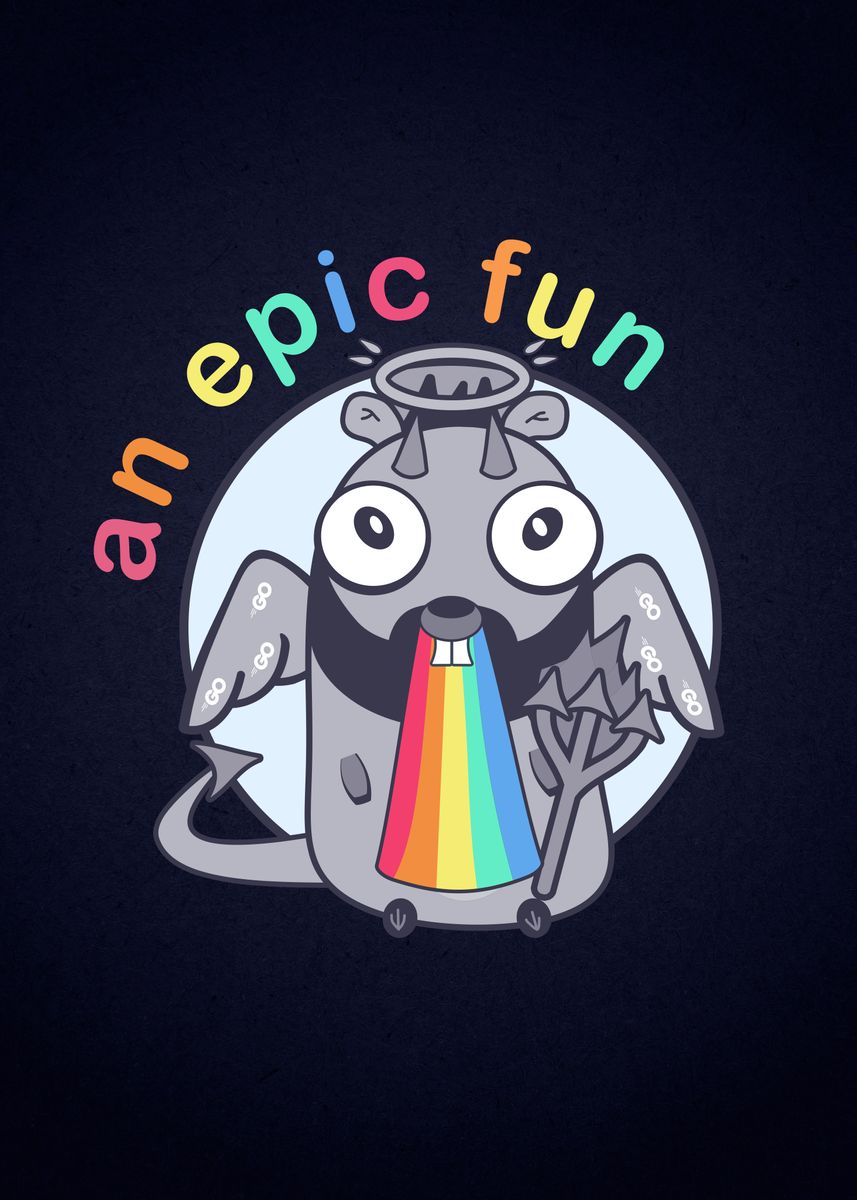 'Golang Gopher Devil ' Poster, picture, metal print, paint by Kari Sl ...