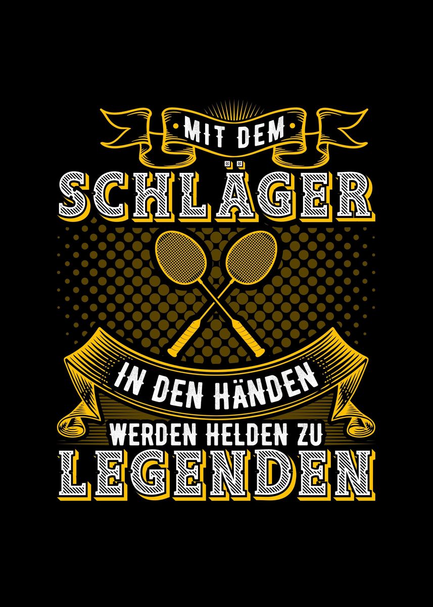 'Badminton Geschenk' Poster, picture, metal print, paint by HumbaHarry