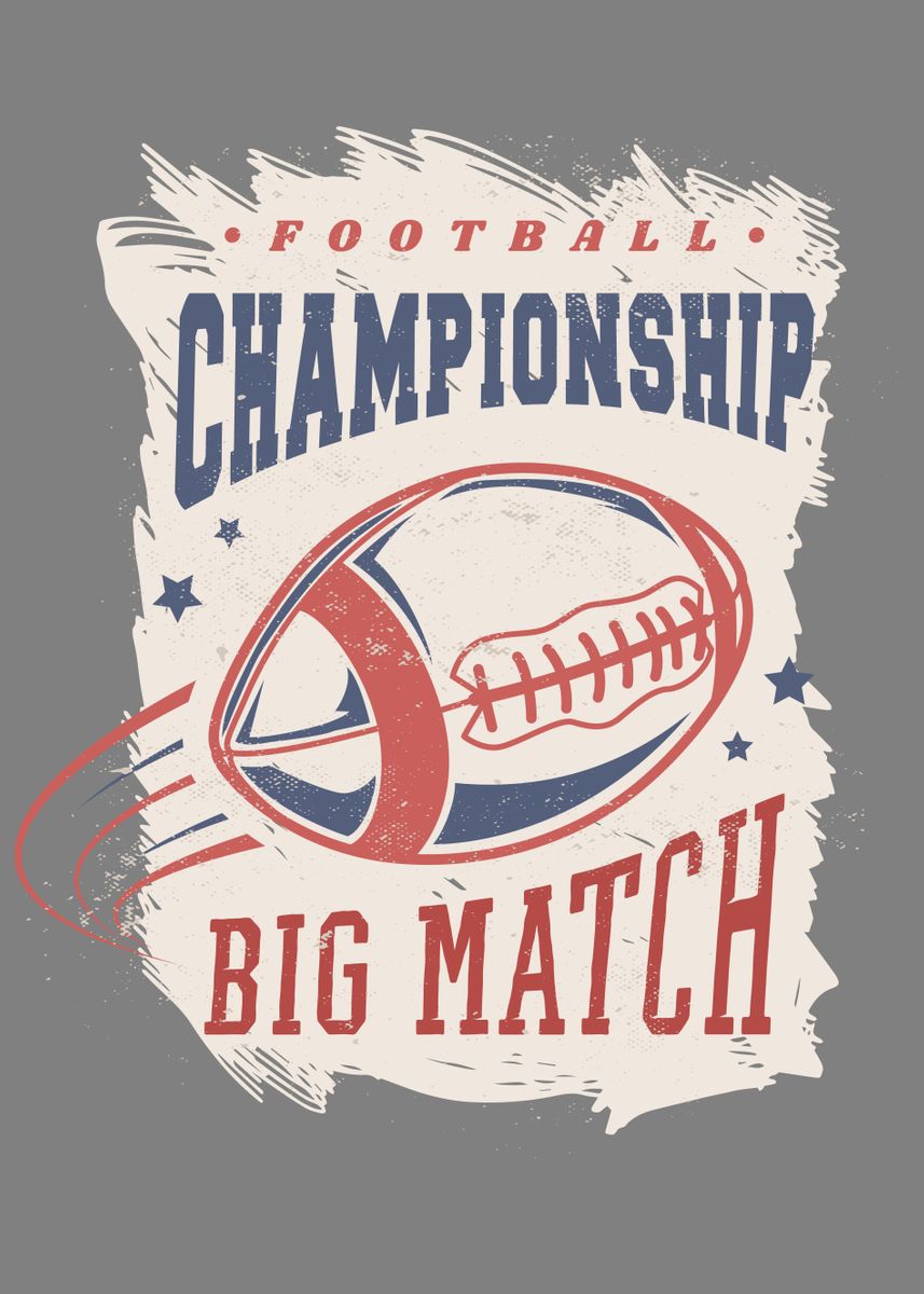 'FOOTBALL CHAMPIONSHIP' Poster, picture, metal print, paint by ...