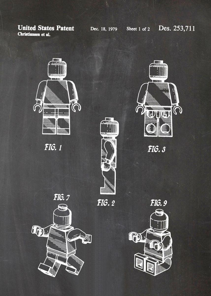 implicitte menneskelige ressourcer Udveksle 3 Lego Toy Figure Patent' Poster by Tara Anderson | Displate