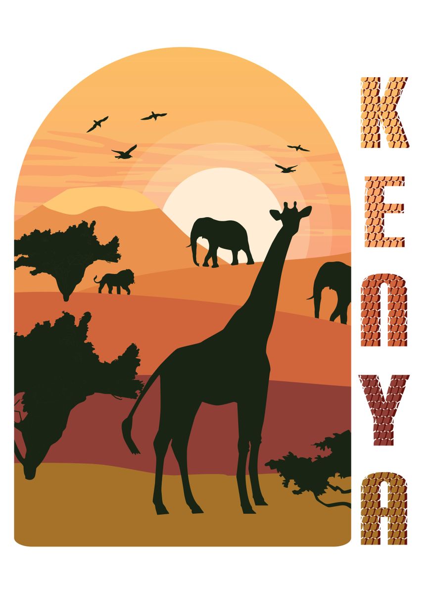 'Kenya Is Wonderful' Poster, picture, metal print, paint by MrColorUp