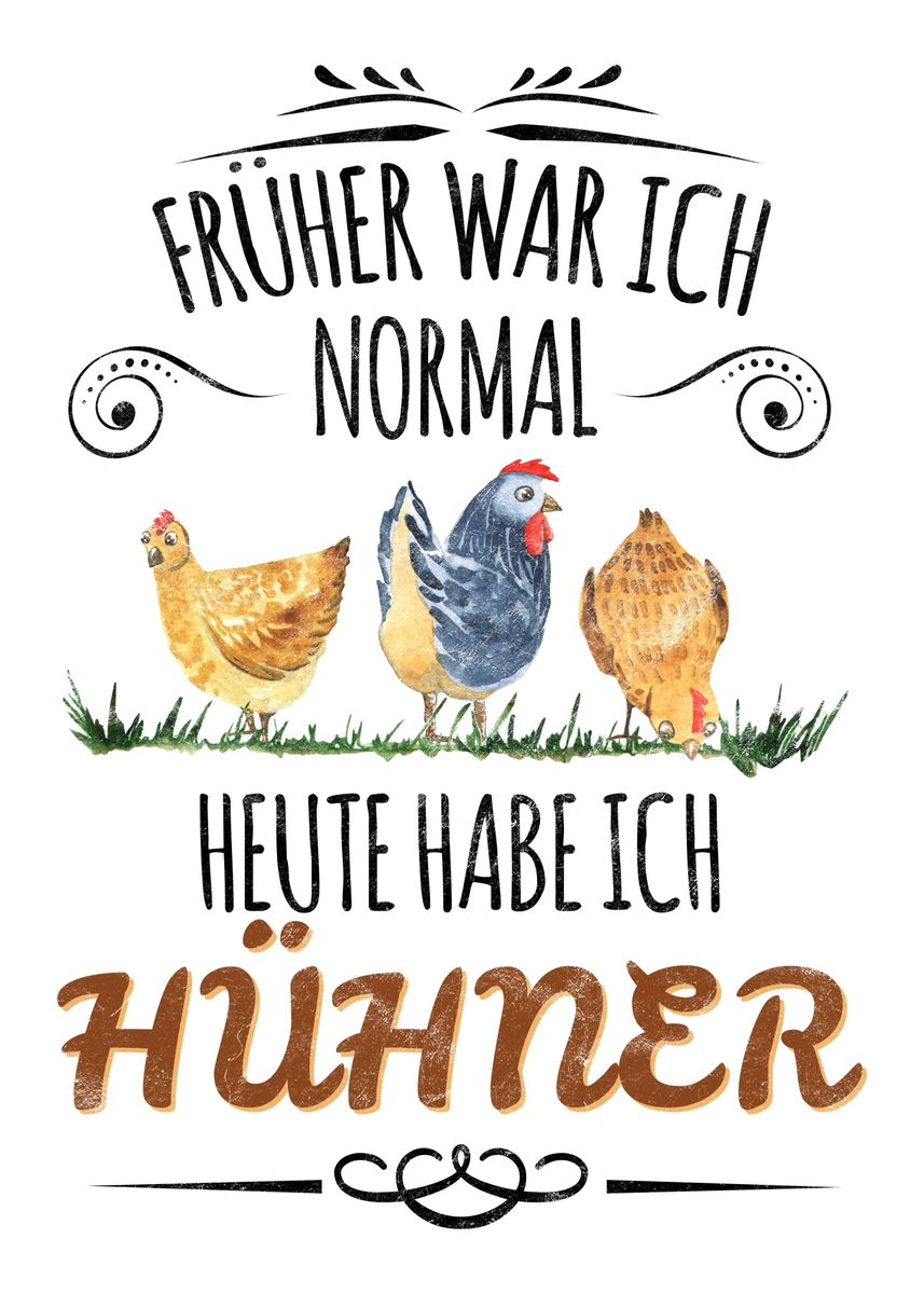 'Huhn Huehner Bauern Witz' Poster by dvdesign Displate